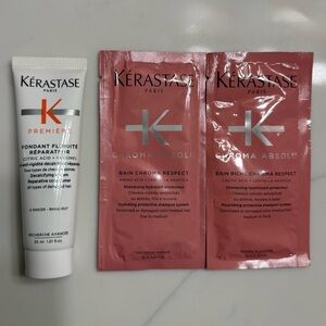 Kerastase chroma absolu shampoo x 2 and premiere conditioner travel sizes